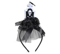 Qsvbeeqj Black Yarn Decor Grave&Crow Shape Headband Girls Makeup Taking Photo Headband Halloween Carnivals Party Headpiece Yarn Headbands For Women Halloween Headbands For Women