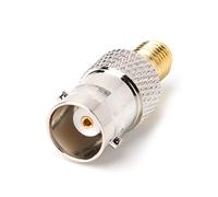 Qsvbeeqj BNC Female Plug To SMA Female Adapter Copper Connector Converter Banana Cable Connector Plug Screw Solder Bucket Adapter Socket Cord Pigtail Cable Bulkhead Panel Router Butt