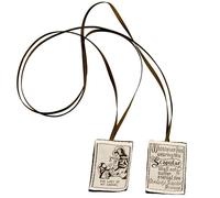Qsvbeeqj Brown Scapulars Our Lady Of Mount Pattern Catholic Devotional Necklace For First Holy Communion And Confirmation Faith Jewelry