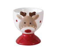 Qsvbeeqj Christmas Santa/Deer Ceramic Eggs Cup Decorative Small Wine Cup Elegant Porcelain Drinkware Holiday Table Decoration