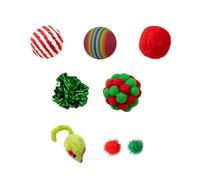 Qsvbeeqj Christmas Theme Toy Attachments Furry Balls Kitten Exercise Training Pompoms Rattan Balls Pendants Toy For Indoor Cats Crinkle