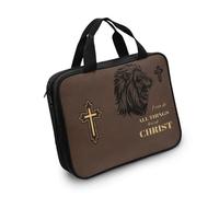 Qsvbeeqj Clergy Accessories Storage Container Bible Verses Crosses Pattern Heavy Duty Polyester Design for Sacred Event Gear Organizer Pouch