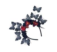 Qsvbeeqj Colorful Butterfly Flower Crowns Headpiece Ethnic Adjustable Hairhoop For Christmas Derby StPatricks Celebration Party Bridal Butterfly Hair Crowns