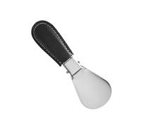 Qsvbeeqj Compact Portable Stainless Steel Folding Shoe Horn With Nonslip Faux Leather Handle For Elderly Kids Adults Travel Use Portable Shoe Horn For Travel