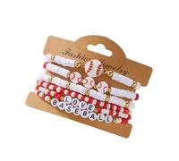 Qsvbeeqj Creative Sports Beaded Themed by Football and Softball Adjustable Elastic Design for Active Sports Enthusiast