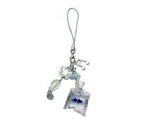 [Qsvbeeqj] Cute Fish Theme Beaded Phone Comfortable Grip Resin Charm Fish Beads Phone Strap