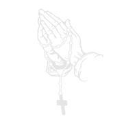 Qsvbeeqj Decals Praying Hand Decal Sticker Fashion Car Body Styling Decorative Stickers Auto Body Decoration Praying Hand With Rosary Sticker Decal White