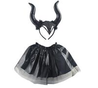 Qsvbeeqj Delicate Halloween Ox Horn Headbands Hair Bands & Mesh Skirt Party Decoration For Girls And Womens Photo Props Horn Ear Hair Hoop Headband