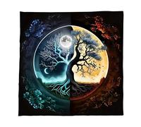 Qsvbeeqj Divinations Cards Table Cloth Square Tapestry Trees of Life Altars Cloth Tarots Cards Tablecloth Witchcrafts Supply