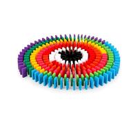 Qsvbeeqj Dominoes Set For Kids Blocks Colorful Dominos Tiles For Building Stacking Racing Tumbling Wood Educational Toy Construction Stacker