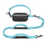 Qsvbeeqj Elastic Shock Absorber Dog Walking Belt with Removable Waterproof Storage Bag and 360 Degree Rotating Clip for Running Elastic Dog Leads