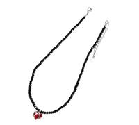 Qsvbeeqj Elegant Love Magic Choker Black Crystal Beads Snake Leaf Necklace Adjustable Length Neck Chain for Parties and Dates