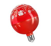 Qsvbeeqj Energies Efficient Plugs and Play E27 Base Light with Lucky Symbols for Chinese New Year Celebration Atmospheres Color Changing LED Bulb