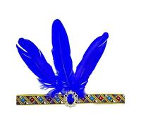 Qsvbeeqj Eye-catching Feathered Headbands Mardi Gras Headwear For Girls Masquerade Hair Accessories Mardi Gras Flapper Headband