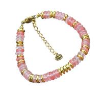 Qsvbeeqj Eye Catching Natural Stone Beads Bangle With Stainless Steel Lobster Clasp Trendy Accessories For Everyday Wear Colorful Stone