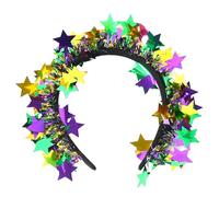 Qsvbeeqj Eye-catching Tinsel Headbands Mardi Gras Headwear For Girls Masquerade Hair Accessories Mardi Gras Flapper Headband Women's Party Headwear