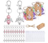Qsvbeeqj Eye Catching Wedding Supplies Wing Keychains With Thanks Card And Sheer Bags For Baby Showers And Party Gifts