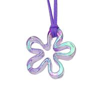 Qsvbeeqj Fashionable Hollowed-Out Flower Pendant Necklaces Acrylic Simple Delicate Jewelry For Woman Everyday Wear Flower Pendant Necklace