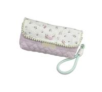 Qsvbeeqj Flower Print Pen Case Large Capacity Pencil Bag Pencil Organizers Storage Pouches Travel Cosmetic Bag for Women Student Floral School Supplies