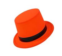 Qsvbeeqj Fluorescent Black Ribbon Tall Hat With Neoncolors For Formal Event Festival Occasion Dressingup Magicians Hat Stage Wear Eye Catching Fedoras