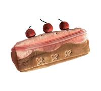 Qsvbeeqj Fruit Cake Pencil Case High Capacity Pen Pouches Pen Organiser Zippered Bag Travel Makeup for Student Women Spacious Fruit