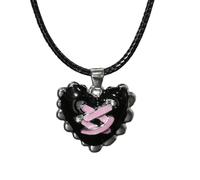 Qsvbeeqj Gothic Liquid Heart Pendant Necklace Devil Eye Choker Punk Devil Eye Clavicle Chain for Women Jewelry Accessories, Alloy leather rope, Cubic Zirconia