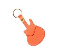 Qsvbeeqj Guitar Plectrum Storage Bag Guitar Shape Pick Pouches Practical Pick Container PU Texture Suitable for Storaging Portable for Musicians