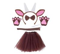 Qsvbeeqj Halloween Goat Hair Hoop/Tail/Bowtie/Skirt Woman Teens Makeup Headband For Live Broadcast Carnivals Hair Accessory Cosplay Goat Headband