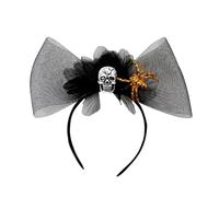 Qsvbeeqj Halloween Party Yarn Bowknot Hair Hoop with Spiders &Skull Decors Women Makeup Headband for Girls Cosplay Hairband
