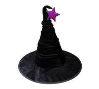 Qsvbeeqj Halloween Witch Hat Pleated Wizard Caps For Women Girls Wizard Cosplay Costume Accessories Star Pointed Hat Gifts Halloween Witch