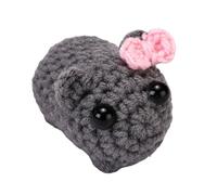 Qsvbeeqj Handmade Crochet Sad Hamster Keychain Toy Plush Toy Soft Knitting Toy For Children Adults Bags Decors
