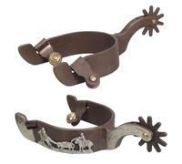 Qsvbeeqj Horse Boot Spur Hand Carved Decoration With Gear Western Boy Horse Spur Mild Steel Boot Enduring Mild Steel For Men Women Mens Roping