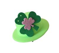 Qsvbeeqj Irish National Day Small Green Hat With Shamrock And Hair Clip Great For StPatricks Day Party Gathering Dressingup StPatricks Accessory