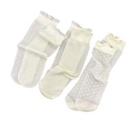Qsvbeeqj Kids Socks NonSlip Ankle Socks Breathable Lace Trim Children Thin For Spring Stretchy Ice Silk 3Packs Ice Silk Lace