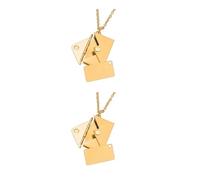 Qsvbeeqj Love Secret Message Photos Locket Pendant Envelope Necklace Gold Silver Rose Gold Stainless Steel Clavicle Chain Stainless Steel Jewelry For Women Men