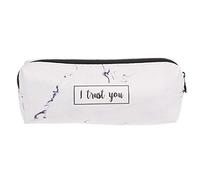 Qsvbeeqj Marble PU Pen Bag Zippered Stationery Bag Portable Makeup Holder Pocket Travel Toiletries for Girls Women Student Pencil Case for Girls School