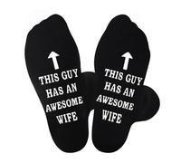 Qsvbeeqj Men Funny Relationsip Novelty This Guy Has Awesome Wife Socks Rubber Letters Anti-Slip Socks Valentines Day Gifts