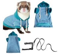 Qsvbeeqj Pet Ferrets Fleece Hoodie and Leash Harness Set for Winter Warmth Ferrets Harness