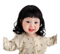 Qsvbeeqj Rayon Cute Hat Headwear Girls Short Hair Hat Kids Curly Wig Rayon Hair Kids Photograph Child