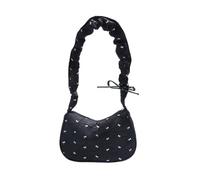 Qsvbeeqj Shoulder Bag Bowknot Detail Lightweight Casual Underarm Bag for Women Everyday Use Elegant Bow Accent Handbag