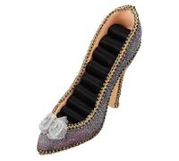 Qsvbeeqj Sparkling Shoe Shape Jewelry Holder Stand with Multiple Storage Compartments Suitable for Earrings Rings and Necklaces High Heel Holder