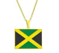 Qsvbeeqj Stainless Steel Jamaica Flag Pendant Necklace Stylish Jamaica Map Necklace Neck Jewelry For Women And Men National Country Map