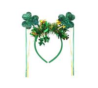 Qsvbeeqj StPatricks Holiday Theme Headband For Adult Kids All Age Nonslip Shamrock Headband Glittering Clovers Hair Hoop For Party