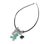 Qsvbeeqj Sweet Bear Choker Necklace Seet Cool Clavicle Chain Necklace Little Bear Pendant Necklaces Jewelry for Womens Girls, Leather rope + alloy, Cubic Zirconia