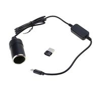Qsvbeeqj Travel Friendly 5V USB Type C To 12V Car Adapter Converter Cable Cord For 10W Low Power Devices Fan LED Light