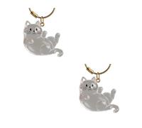Qsvbeeqj Travel Use Pet Hair Collector Clear Cartoon Cats Pendant Design Pet Keepsakes Furs Storage Container For Memorial Clear Cats Hair Storage Box
