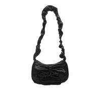 [Qsvbeeqj] Trendy Ruched Pleated Shoulder Bag Unique Bowknot Pu Leather Shape Fashion Underarm Handbag Purse Pleated Design Handbag for Women