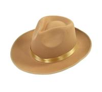 Qsvbeeqj Vintage Hat Cosplay Costume Fedoras Hat Stage Performers Magicians Belt Dancing Party Headwear Gentleman