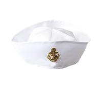 Qsvbeeqj Vintage White Navy Marine Captain Cap Sailor Hat Hat Fancy Cosplay For Stage Performances Photography Sailor Captain