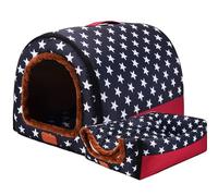 Qsvbeeqj Warm Cat Cave Bed for Cats Indoor Cartoon Pattern Hidden Beds Tent House Puppies Small Dogs Non-Slip Base Dog Kennel Indoor Medium Dogs